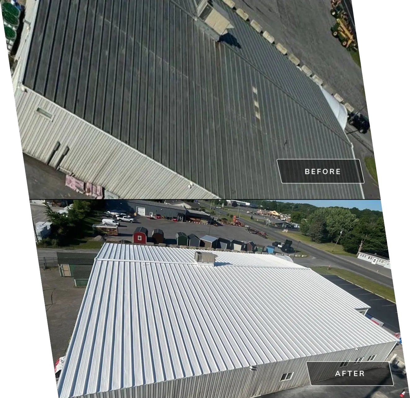 before-after-wise Wise White Roofing Metal Roof Restoration